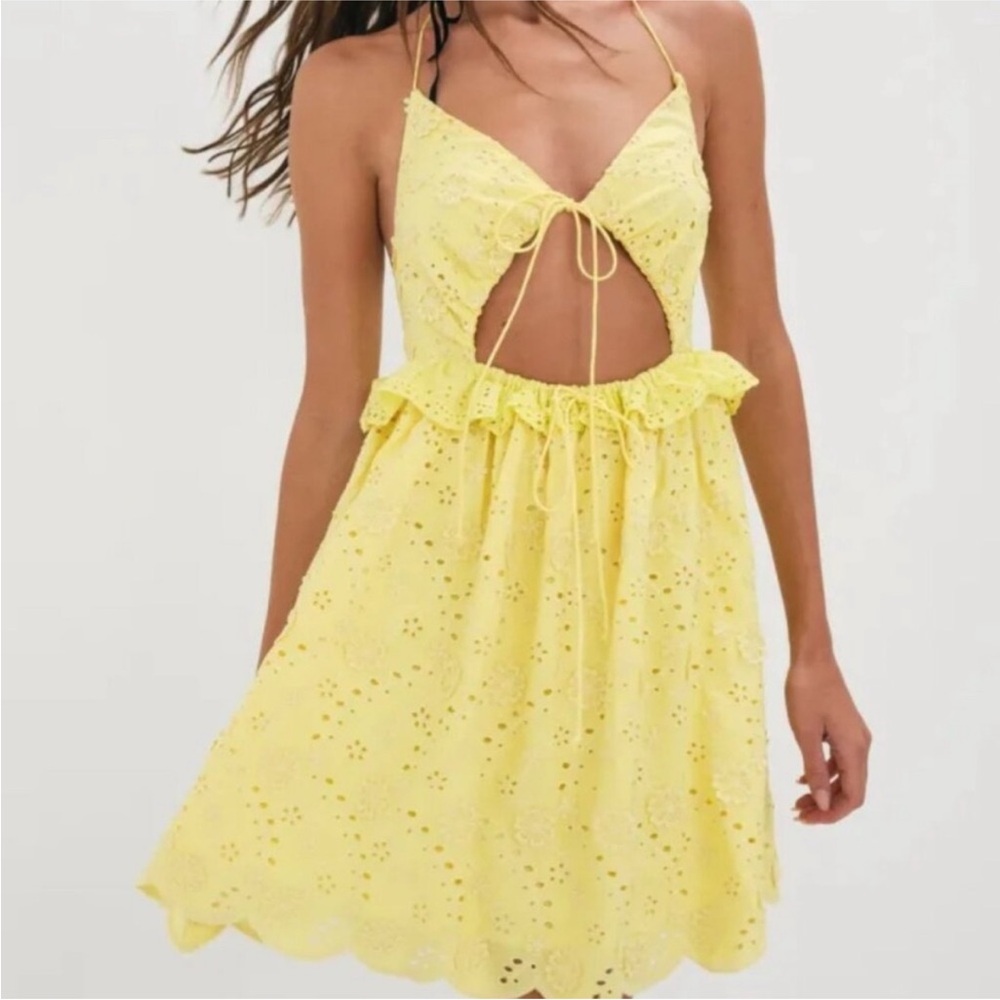 FOR LOVE & LEMONS Natalia Mini Dress in Yellow